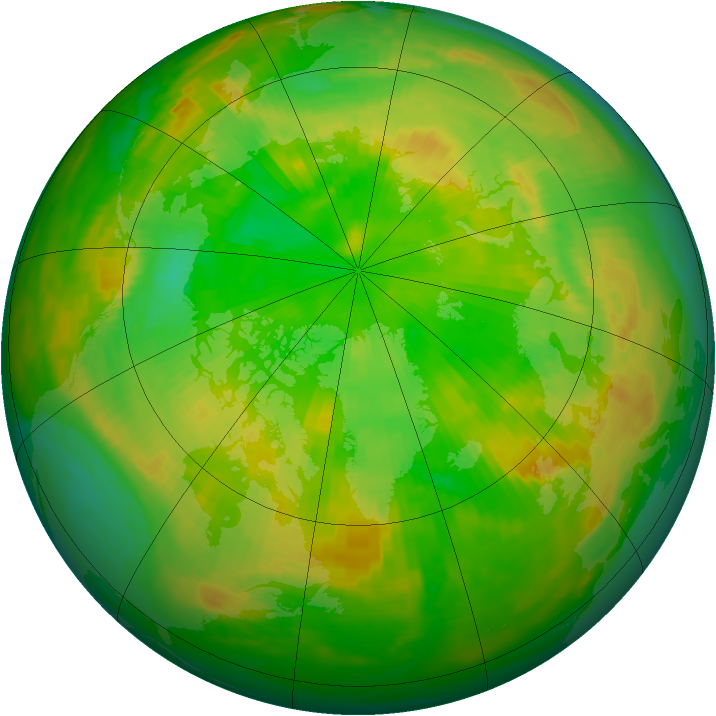 Arctic ozone map for 30 June 1980